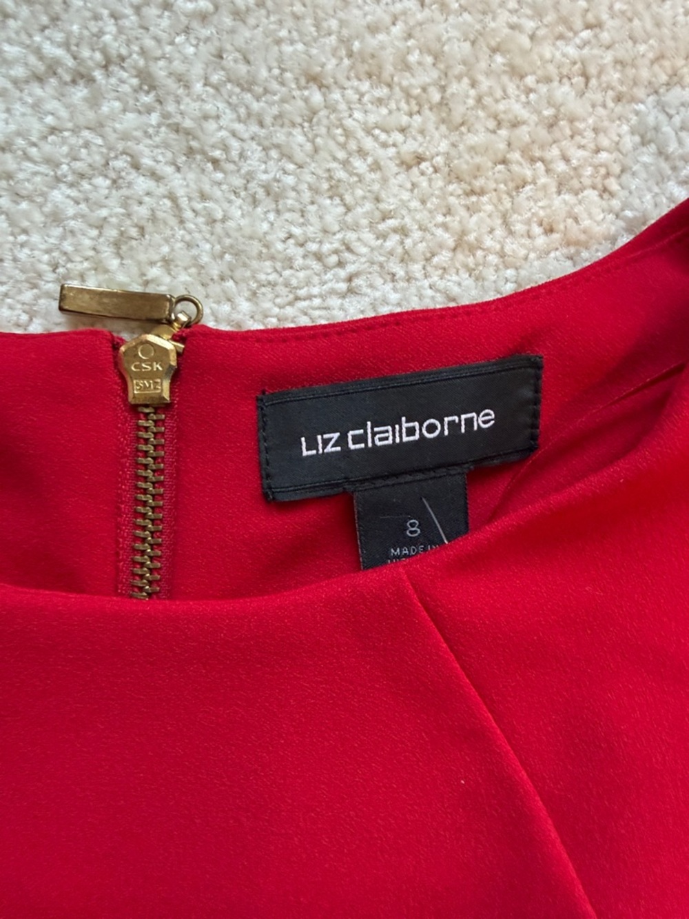 Liz Claiborne Red Cap-Sleeve Sheath Dress - Picture 2 of 6